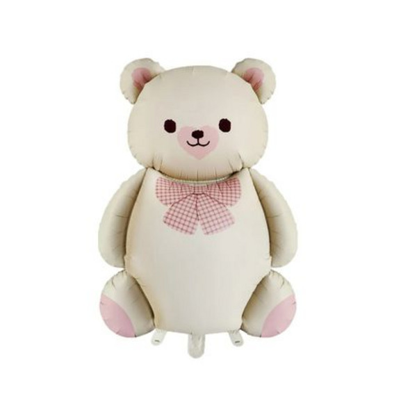 Large Bear with Bow Foil Balloon, Large Bear with Bow Foil Balloon