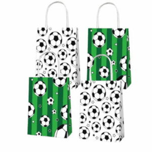 Party Favor Bags with Handles - Soccer Theme - 12 Bags