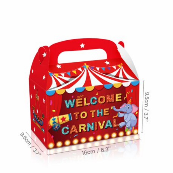 Party Favor Boxes - Circus Carnival Theme 2 (12 Boxes), Party Favor Boxes – Circus Carnival Theme 2 (12 Boxes)