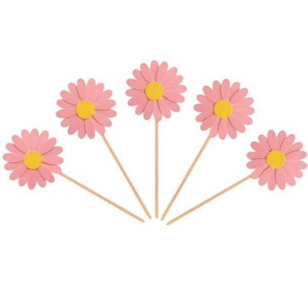 Daisy Cupcake Toppers - Pink (24 Toppers), Daisy Cupcake Toppers – Pink (24 Toppers)