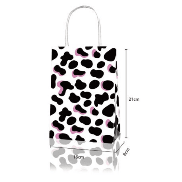 Party Favor Bags with Handles - Pink Cow Farm Theme, Party Favor Bags with Handles – Pink Cow Farm Theme – 12 Bags