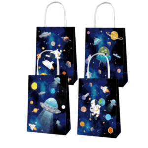 Party Favor Bags with Handles - Space Theme - 12 Bags