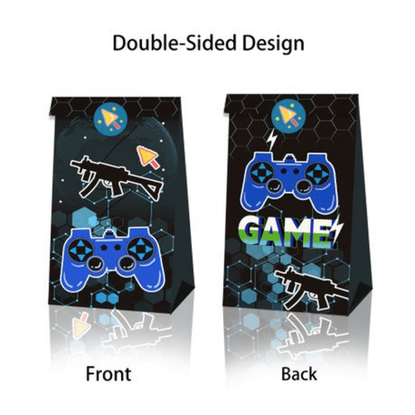 Party Favor Bags with Stickers - Gaming Theme, Party Favor Bags with Stickers – Gaming Theme (12 Bags)