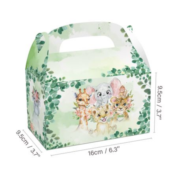 Party Favor Boxes - Baby Wild Animals Safari Theme, Party Favor Boxes – Baby Wild Animals Safari Theme (12 Boxes)