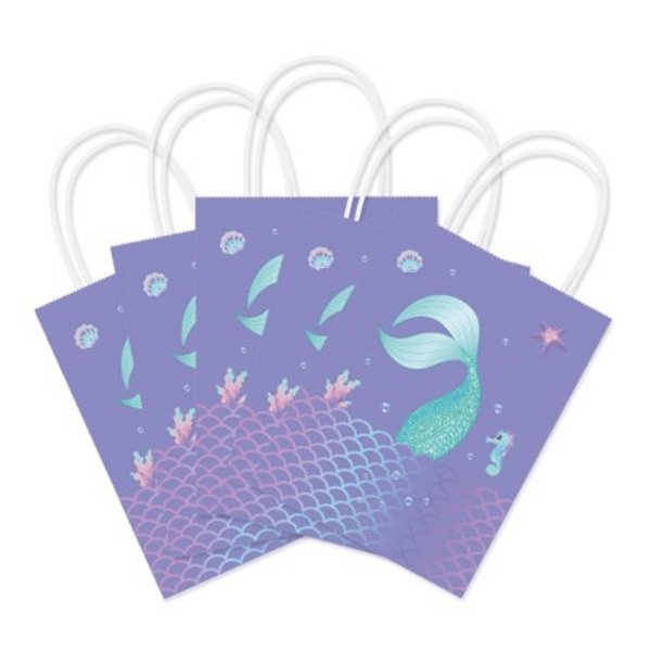 Party Favor Bags with Handles - Mermaid Theme (12 Bags), Party Favor Bags with Handles – Mermaid Theme (12 Bags)