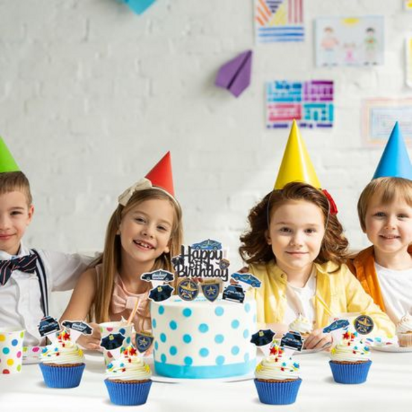 Police Themed Cake & Cupcake Topper Set, Police Themed Cake and Cupcake Topper Set (Set of 25)