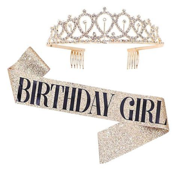 Birthday Girl Adult Sash and Crown Party Set, Birthday Girl Adult Sash and Crown Party Set