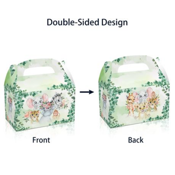 Party Favor Boxes - Baby Wild Animals Safari Theme, Party Favor Boxes – Baby Wild Animals Safari Theme (12 Boxes)
