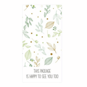 Gift Box Sealing Packaging Stickers (Green and Brown Leaves)