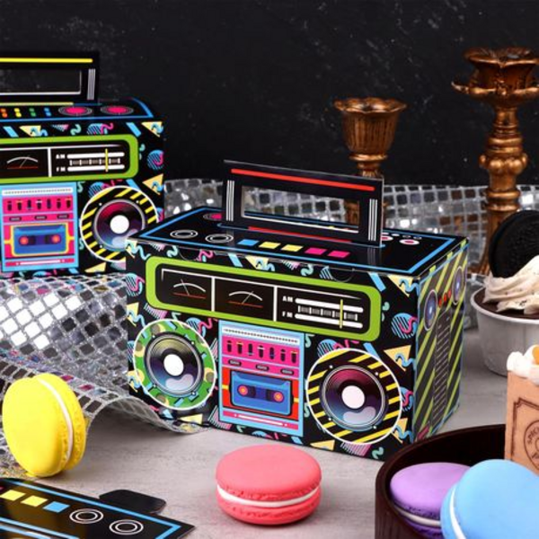 Party Favor Boxes - Disco Boombox Theme (12 Boxes), Party Favor Boxes – Disco Boombox Theme (12 Boxes)