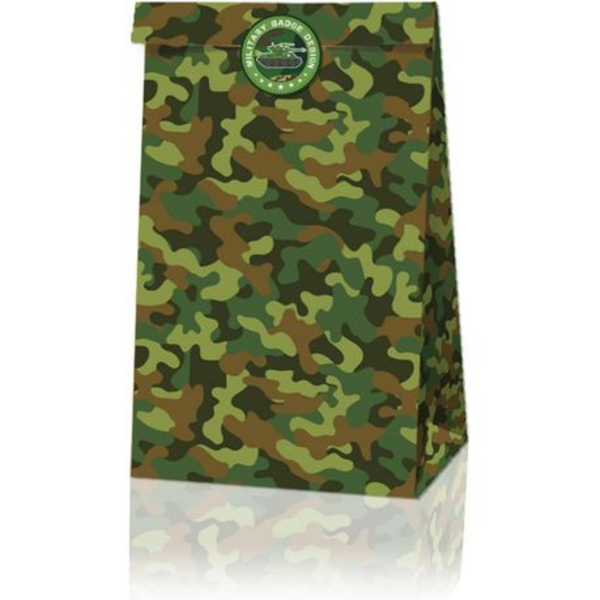 Party Favor Bags with Stickers - Camo / Army /Hunting Theme, Party Favor Bags with Stickers – Camo / Army /Hunting Theme (12 Bags)