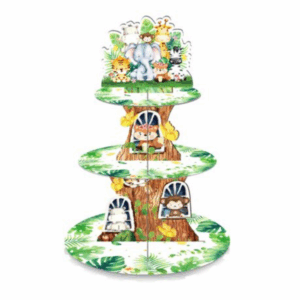 Kids Birthday Party 3 Tier Cupcake Stand - Safari