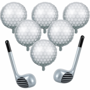 Golf Ball and Club Foil Balloon Set - 8 Balloons