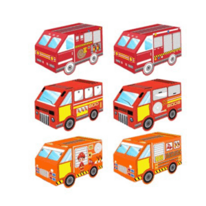 Party Favor Boxes - Firetruck Themed - 12 Boxes