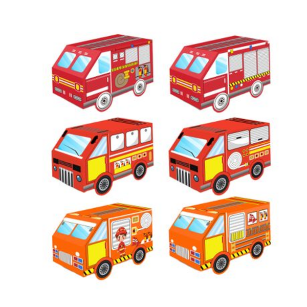 Firetruck Party Favor Boxes, Party Favor Boxes – Firetruck Themed – 12 Boxes