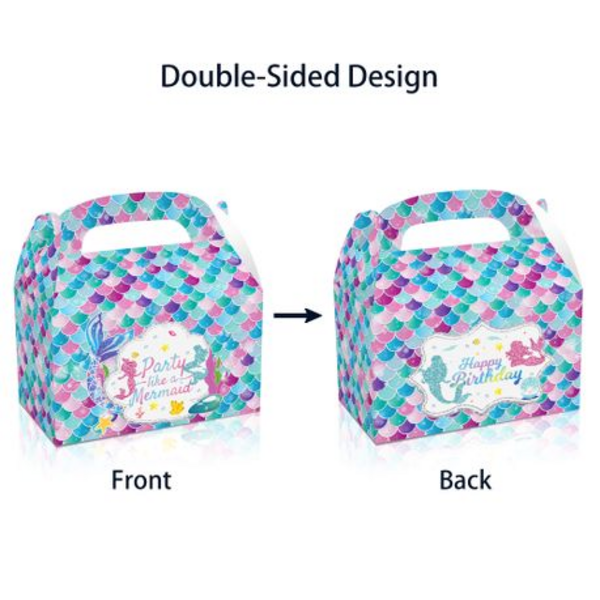 Party Favor Boxes - Party like a Mermaid Theme - 12 Boxes, Party Favor Boxes – Party like a Mermaid Theme – 12 Boxes