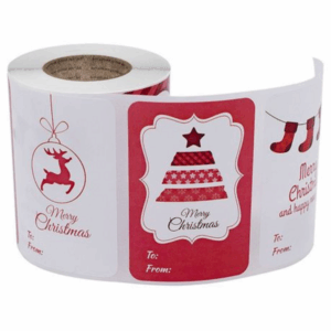 Christmas Gift Tag Stickers (Red)