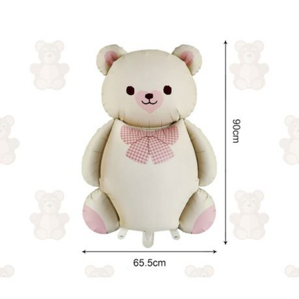 Large Bear with Bow Foil Balloon, Large Bear with Bow Foil Balloon