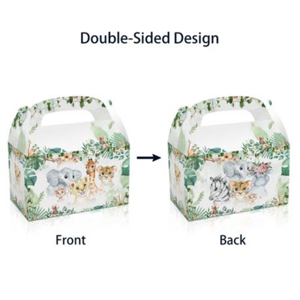 Party Favor Boxes - Baby Wild Animals Safari Theme, Party Favor Boxes – Baby Wild Animals Safari Theme (12 Boxes)