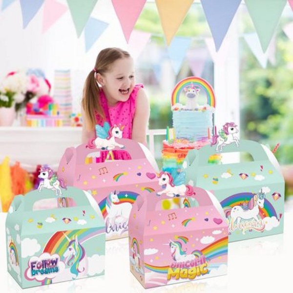 Party Favor Boxes - Unicorn Rainbow Theme (12 Boxes), Party Favor Boxes – Unicorn Rainbow Theme (12 Boxes)