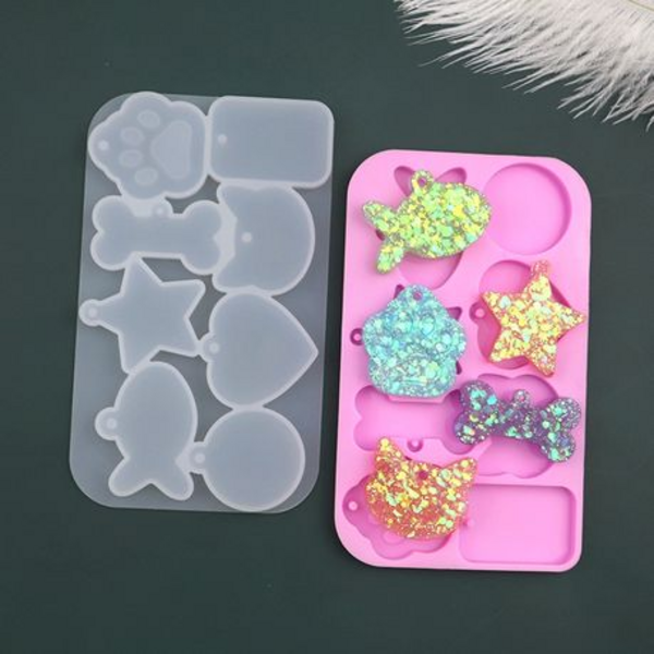 Variety Keyring / Pet Tag Resin Epoxy Mold, Variety Keyring / Pet Tag Resin Epoxy Mold