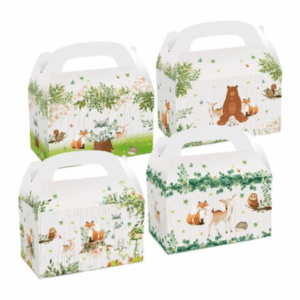 Party Favor Boxes - Woodland Greenery Theme - 12 Boxes