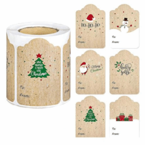 Christmas Gift Tag Stickers (Scallop - 300 Stickers