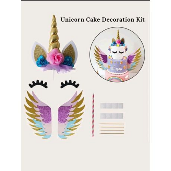 Unicorn Cake Topper Decoration with Wings, Unicorn Cake Topper Decoration with Wings