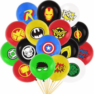 Superhero Themed Latex Balloon Set - 16 Balloons