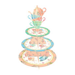 Kids Birthday Party 3 Tier Cupcake Stand - Tea Party
