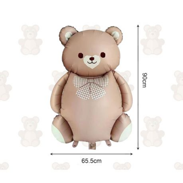 Large Bear with Bow Foil Balloon, Large Bear with Bow Foil Balloon