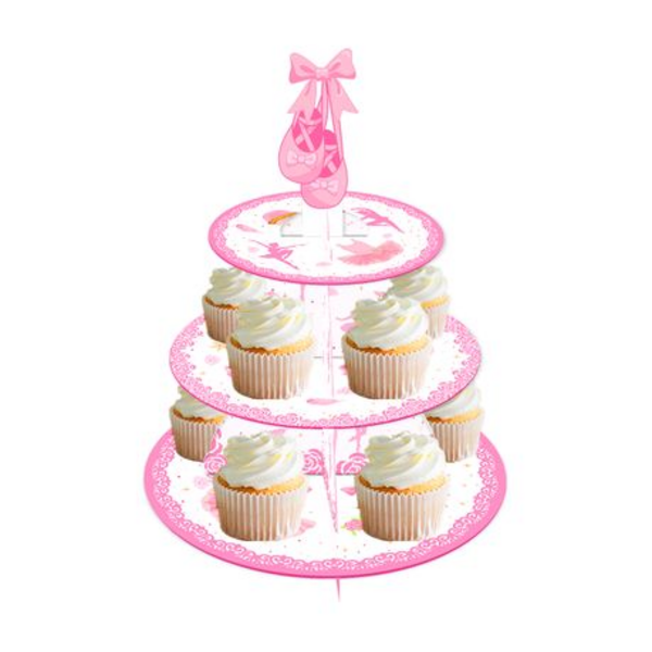 Kids Birthday Party 3 Tier Cupcake Stand - Ballet, Kids Birthday Party 3 Tier Cupcake Stand – Ballet