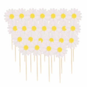 Daisy Cupcake Toppers - White (24 Toppers)