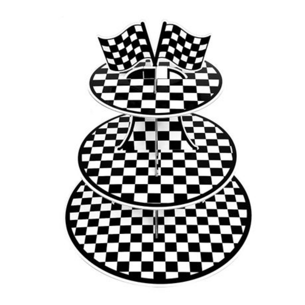 Kid's Birthday Party 3 Tier Cupcake Stand - Racing, Kid’s Birthday Party 3 Tier Cupcake Stand – Racing