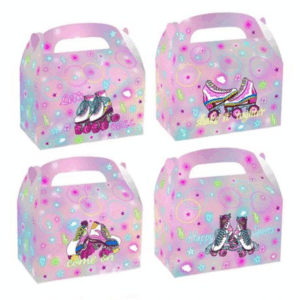 Party Favor Boxes - Retro Rollerblades Disco Theme - 12 Boxes