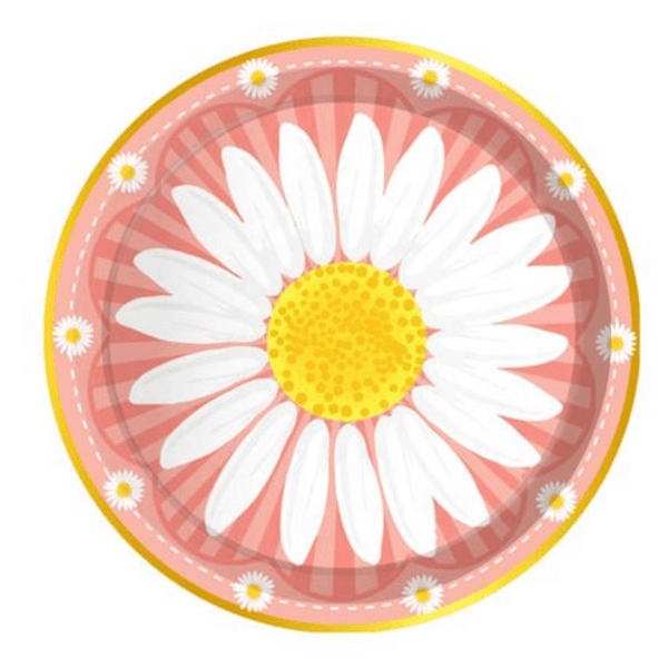 Party Paper Tableware / Cutlery Set - Daisy Flower Theme, Party Paper Tableware / Cutlery Set – Daisy Flower Theme (Set of 8)