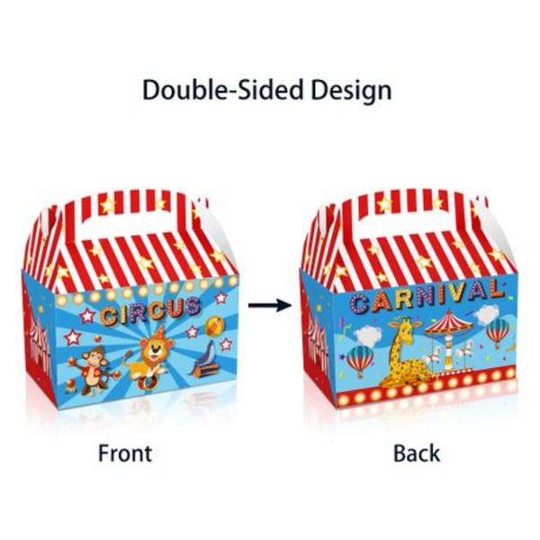 Party Favor Boxes - Circus Carnival Theme 2 (12 Boxes), Party Favor Boxes – Circus Carnival Theme 2 (12 Boxes)