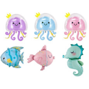 Cute Ocean Themed Foil Balloon Set (6 Balloons)