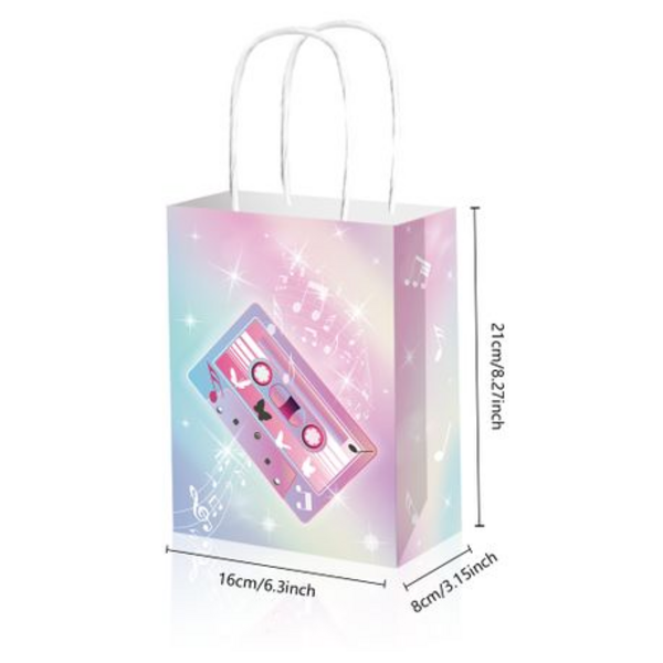 Taylor Swift / Music Party Favor Bags, Party Favor Bags with Handles – Taylor Swift Theme – 12 Bags