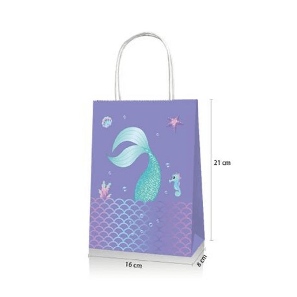 Party Favor Bags with Handles - Mermaid Theme (12 Bags), Party Favor Bags with Handles – Mermaid Theme (12 Bags)