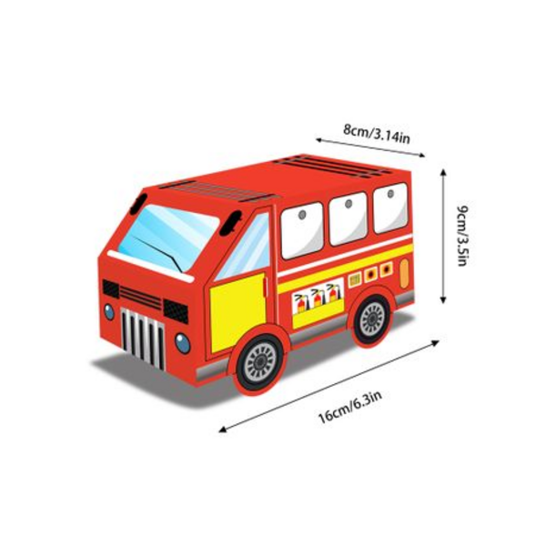 Firetruck Party Favor Boxes, Party Favor Boxes – Firetruck Themed – 12 Boxes
