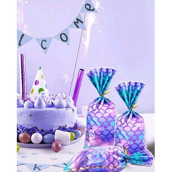 Party Favor Bags With Twist Tie - Mermaid Theme (Set of 25), Party Favor Bags With Twist Tie – Mermaid Theme (Set of 25)
