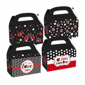 Party Favor Boxes - Ladybug Theme - Set of 12