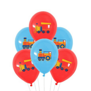 Train Print Latex Balloon Set - 12 Balloons