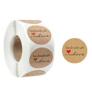 Handmade with Love Stickers - Red Heart