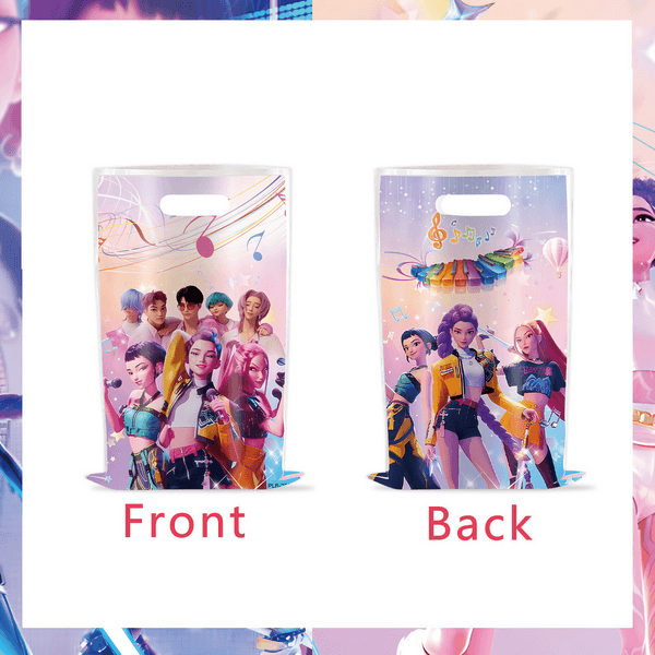 KPop Demon Hunters Plastic Favor Bags, KPop Demon Hunters Plastic Favor Bags (Light) (10 Bags)