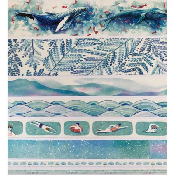 Washi Tape Box Set of 8 (Blue Whale), Washi Tape Box Set of 8 (Blue Whale)
