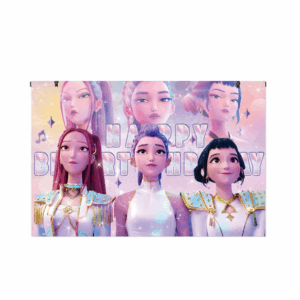 Small Kids Birthday and Photography Backdrop - KPop Demon Hunters