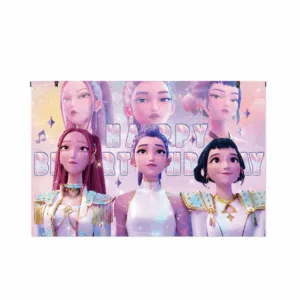 Small Kids Birthday and Photography Backdrop - KPop Demon Hunters