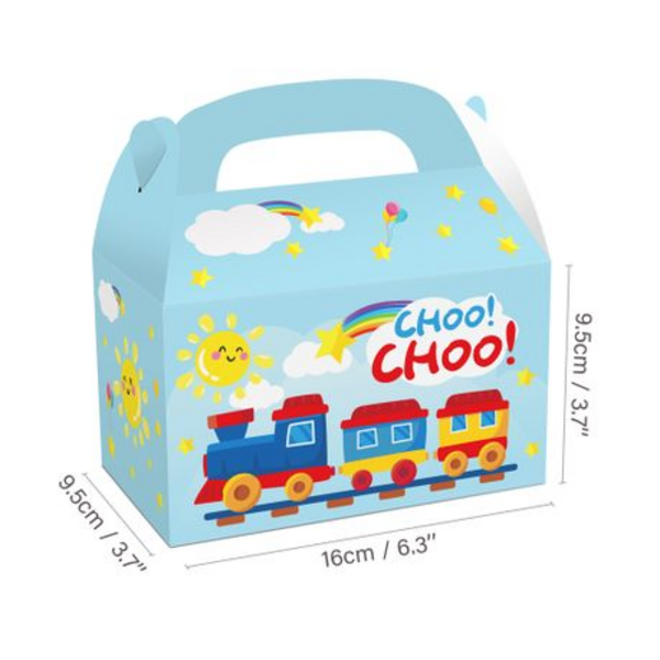 Party Favor Boxes - Train and Rainbow Theme, Party Favor Boxes – Train and Rainbow Theme – 12 Boxes